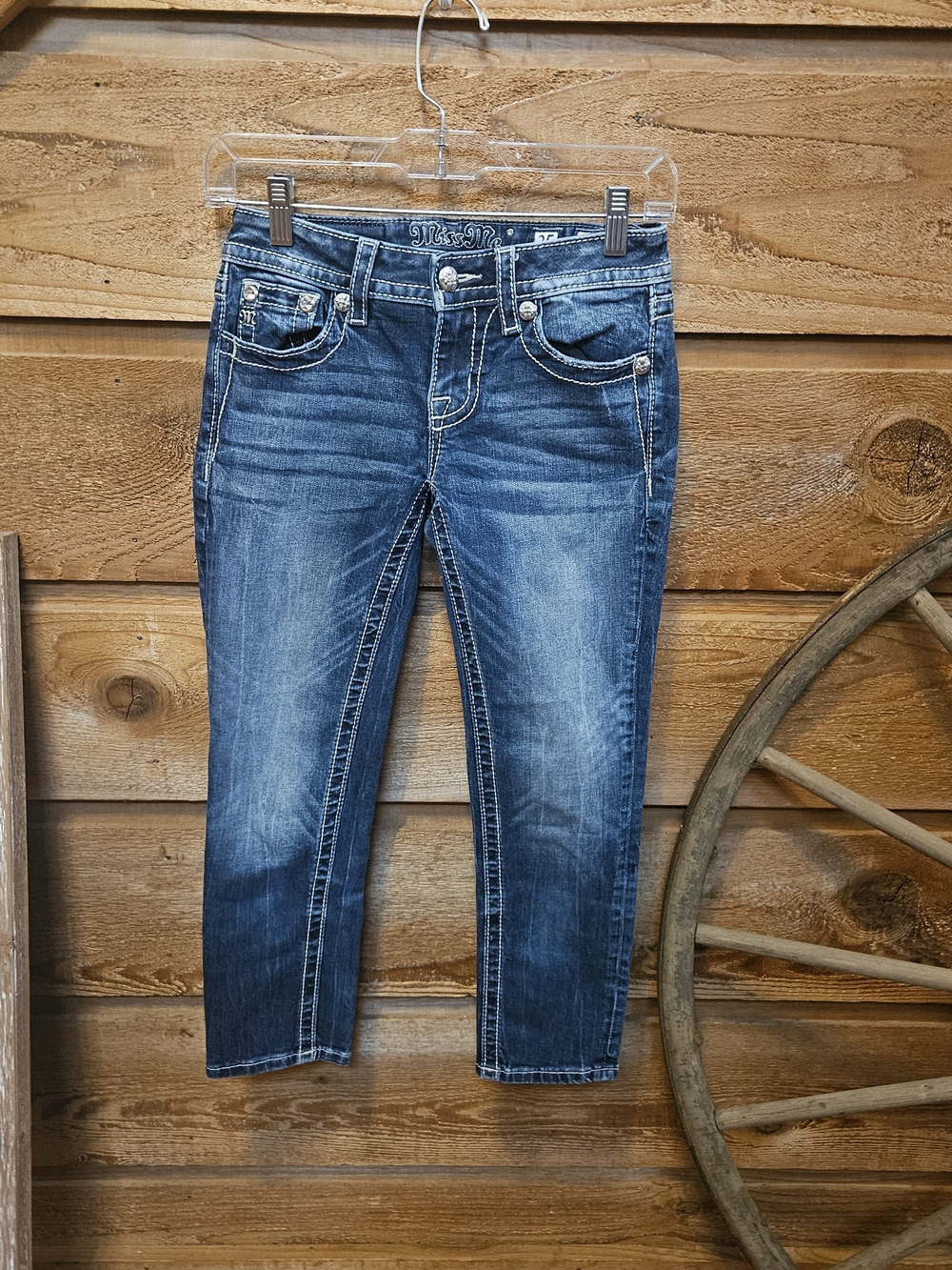 Miss Me Dark Blue Cropped Women's Jeans